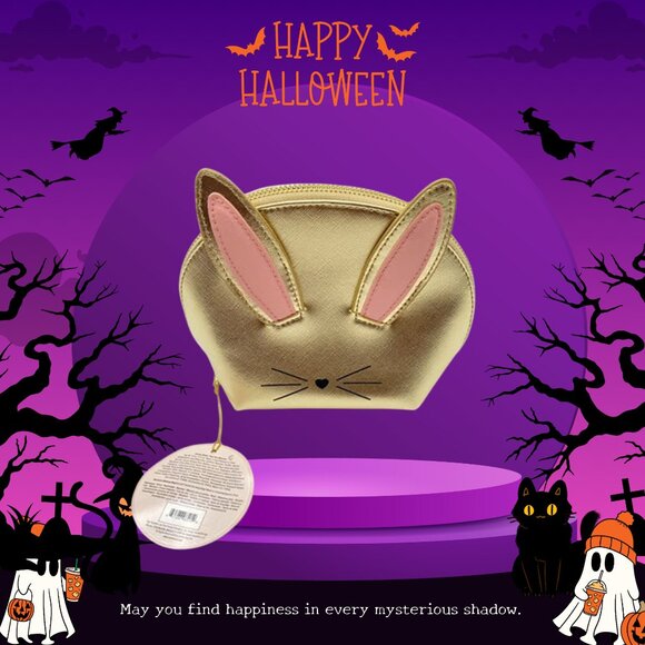 Too Faced Handbags - Too Faced Bunny makeup pouch Golden